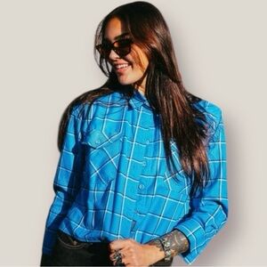 DIXXON Flannel Co. Brentwood Blue
Plaid Waistline Flannel NWT